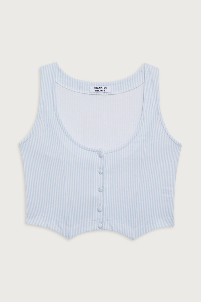 Nantucket striped cotton vest sleepy stripe