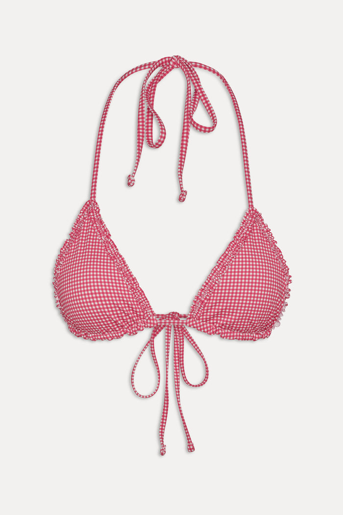 Nick Skimpy Triangle Bikini Top Ladybug Gingham