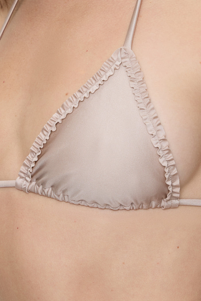 Nick Triangle Shine Bikini Top - Birthday Suit