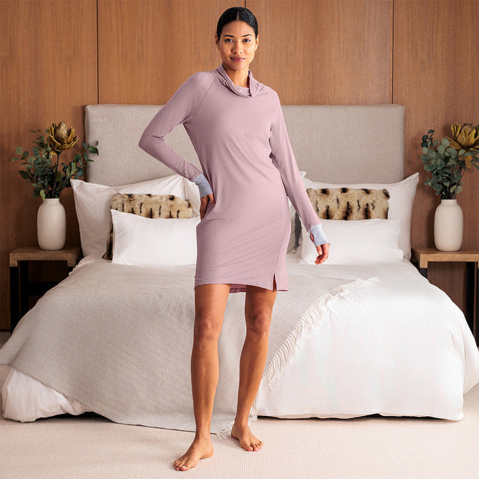 Merino wool pajamas women || Dusty pink melange