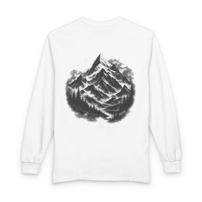Ninja Mountain Long Sleeve Tee — Samurai Mask Graphic Shirt