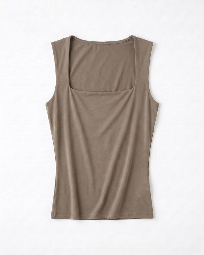 NORA VENDBAR TOP - TAUPE