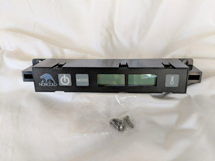 Black Norcold Optical Control Board 639551 with LCD display and mounting screws - Front View | United RV Parts