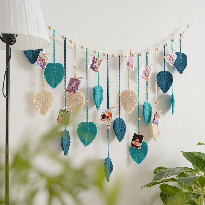Nordic Handmade Woven Leaf Tapestry
