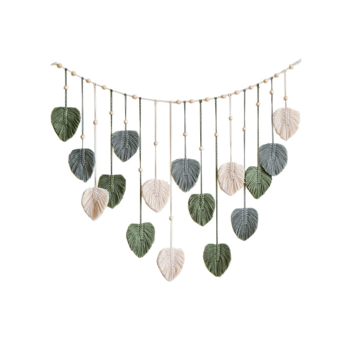 Nordic Handmade Woven Leaf Tapestry