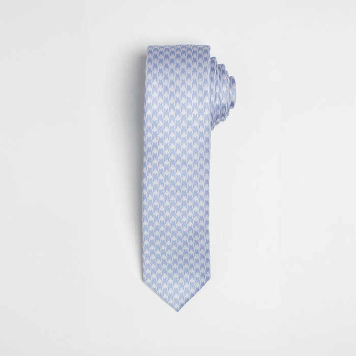 Pale blue houndstooth tie