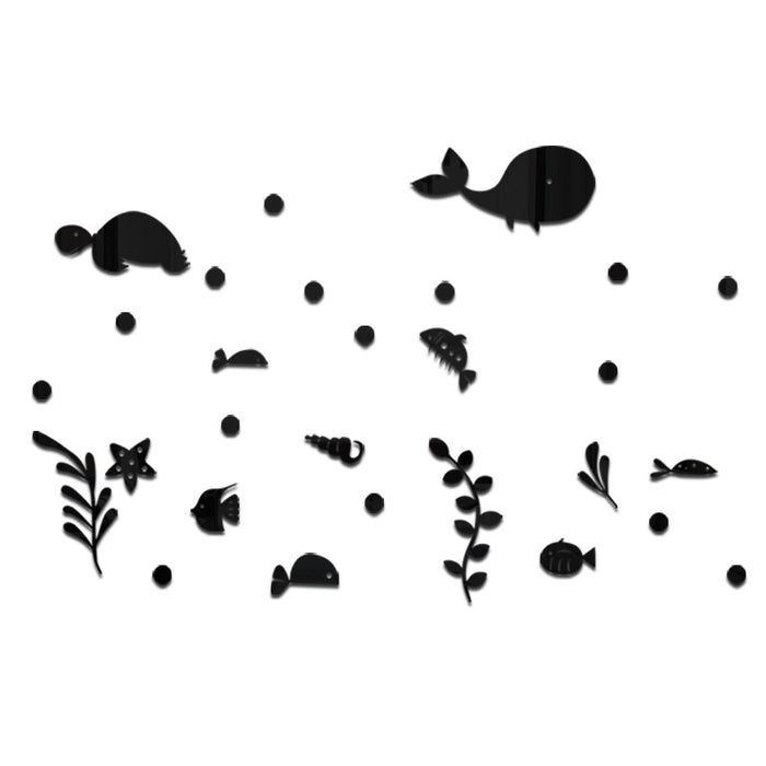 Ocean World cartoon acrylic wall children's room self-adhesive mirror wall stickers decorations
