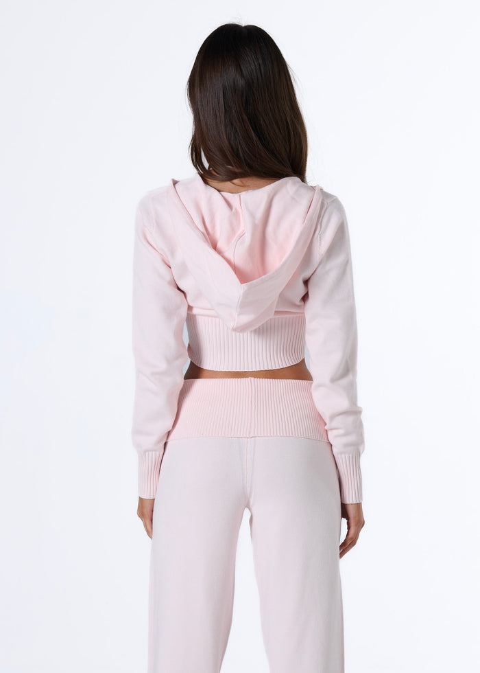 OFF DUTY CROP ZIP - STRAWBERRY MILK