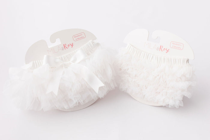 Off White Ruffle Bum Bloomer-Mila & Rose ®