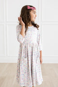 (V) One in a Million 3/4 Sleeve Pocket Twirl Dress-Mila & Rose ®