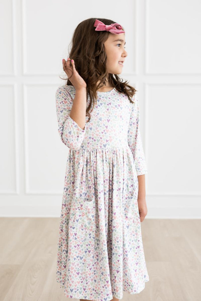 (V) One in a Million 3/4 Sleeve Pocket Twirl Dress-Mila & Rose ®