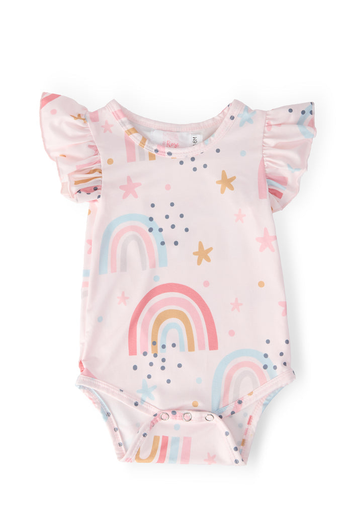Over the Rainbow S/S Flutter Bodysuit-Mila & Rose ®