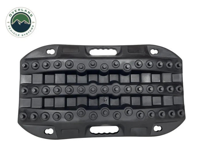 Black OVS Traction Mat - Top View Showing Grip Studs and Carry Handles | United RV Parts