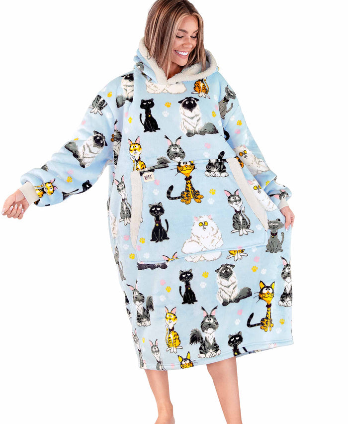 Oversized Wearable Blanket – Cattitude Blanket Hoodie