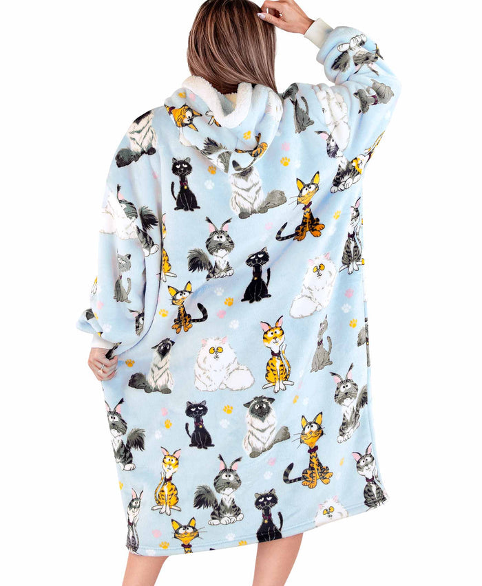 Oversized Wearable Blanket – Cattitude Blanket Hoodie