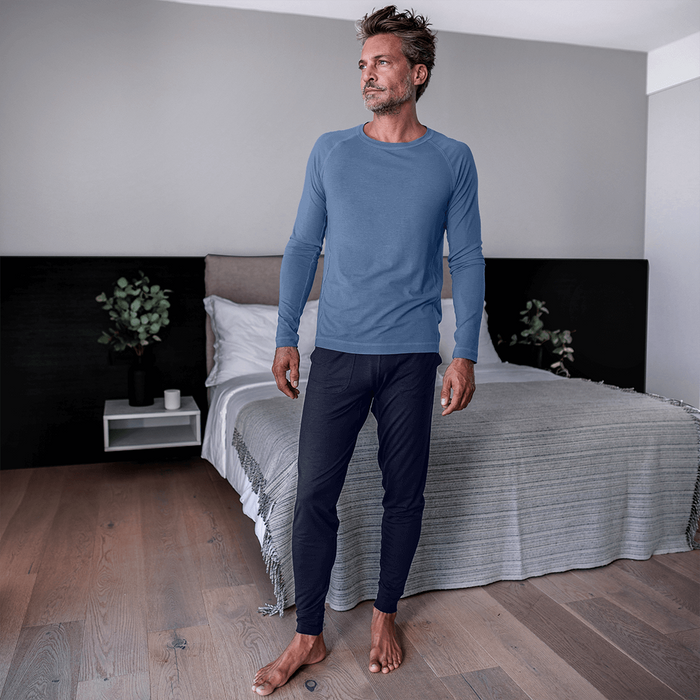 Sensitive skin pajama pants men || Navy blue