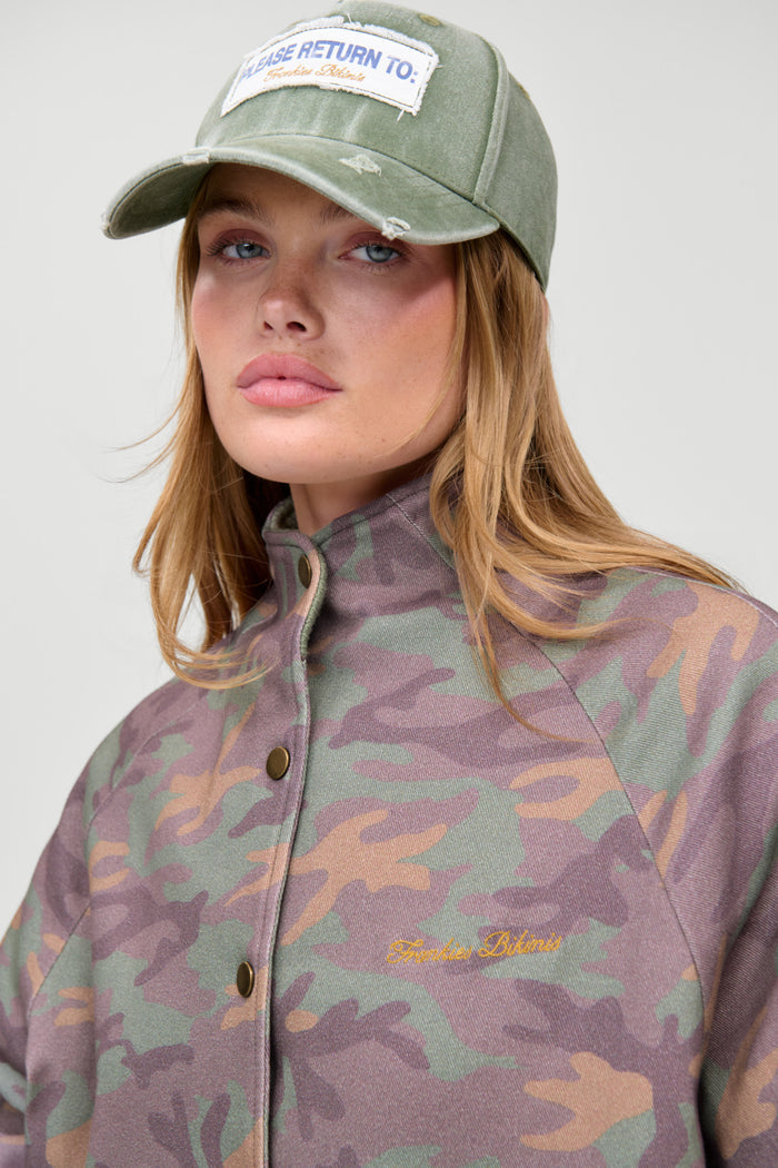 Parker Oversized Bomber Jacket - Classic Camo