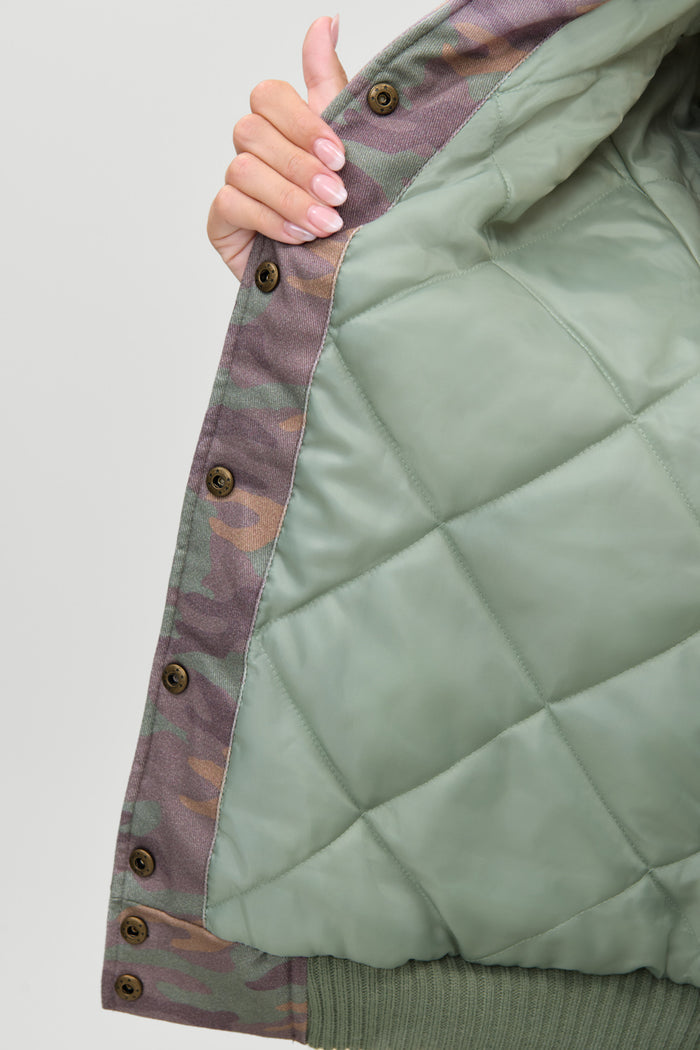 Parker Oversized Bomber Jacket - Classic Camo