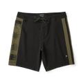 Black boardshorts designed for adventure, ideal for travel and outdoor activities, by Roark.