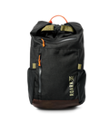 Roark Passenger 27L 2.0 Travel Bag in Black, showcasing a close-up of the bag's front panel.