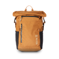 Roark Passenger 27L 2.0 Travel Bag in Toffee, front view. A durable and stylish bag with multiple pockets, perfect for weekend trips.