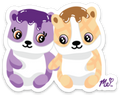 Peanut Butter and Jelly Hamsters Die Cut Sticker (decal)