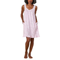 A lady wearing Pink Roses Cotton Jersey Chemise