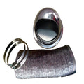 Stainless RV Outside Vent Kit with Damper, Flex Duct & Clamps - Full Kit View | United RV Parts