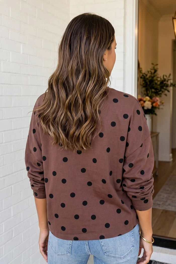 Polka Dot Button Front Cardigan
