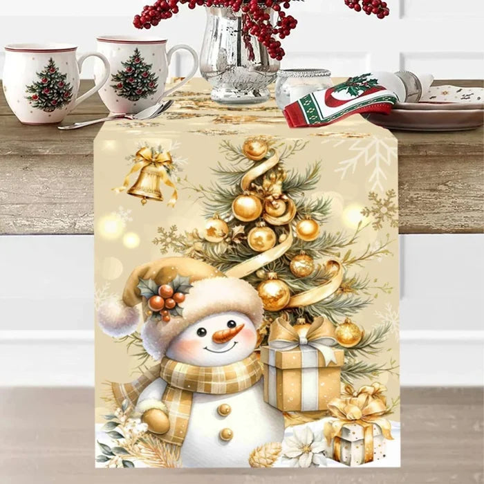 Polyester Christmas Table Runner Merry Christmas Decorations for Home Decor 2026 Xmas New Year 2027