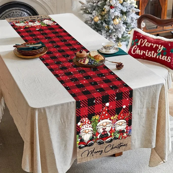 Polyester Christmas Table Runner Merry Christmas Decorations for Home Decor 2026 Xmas New Year 2027