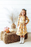 Ponies & Poppies 3/4 Sleeve Pocket Twirl Dress-Mila & Rose ®
