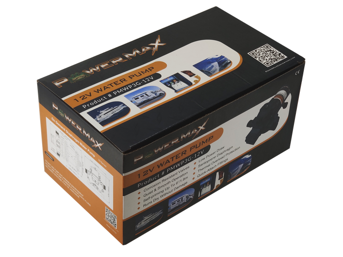 PowerMax PMWP3G-12V 12V RV Water Pump - Retail Packaging Box | United RV Parts