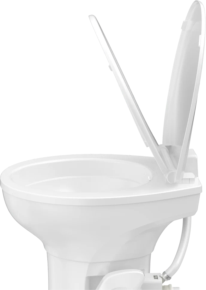 POWERMAX | Residential Height RV Toilet-Plastic | Foot Pedal | PMTCP-WHITE | White