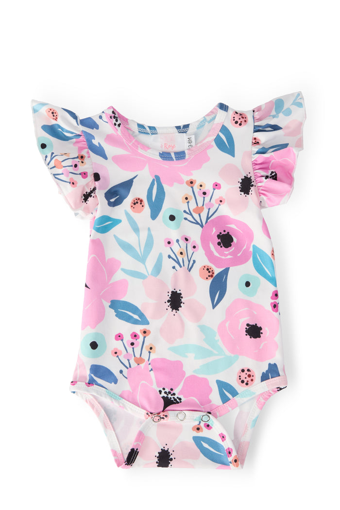 Pretty in Purple S/S Flutter Bodysuit-Mila & Rose ®