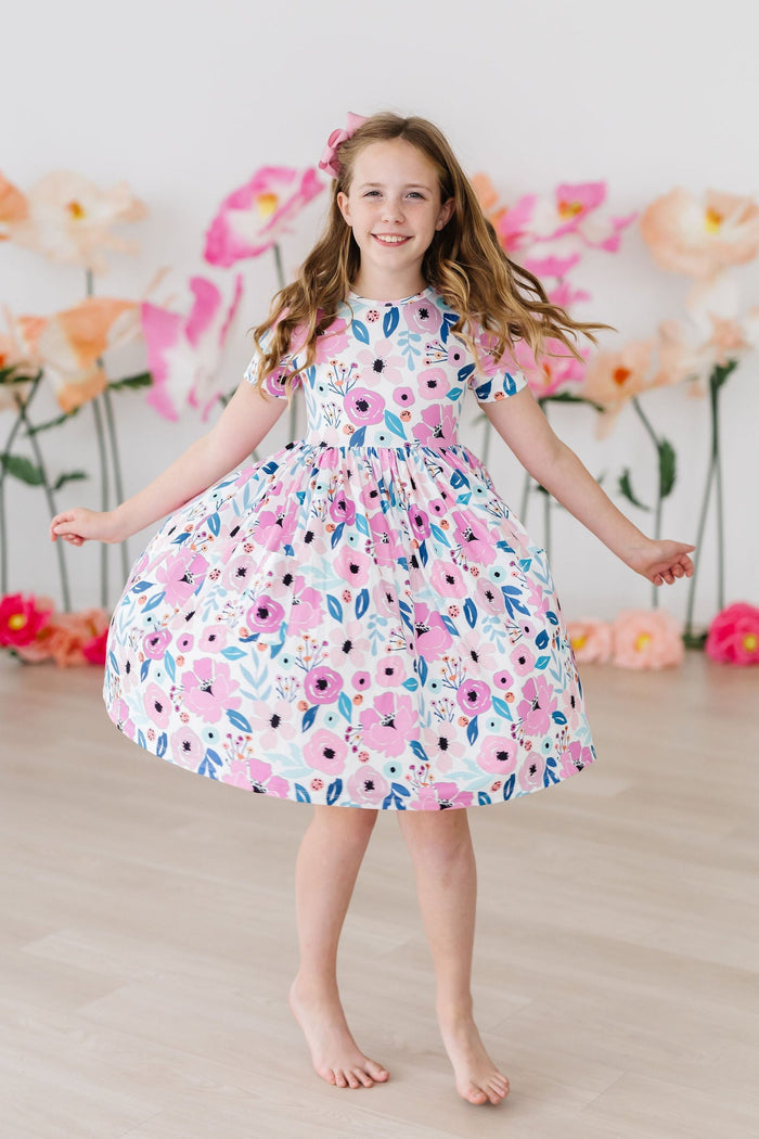 Pretty in Purple S/S Pocket Twirl Dress-Mila & Rose ®