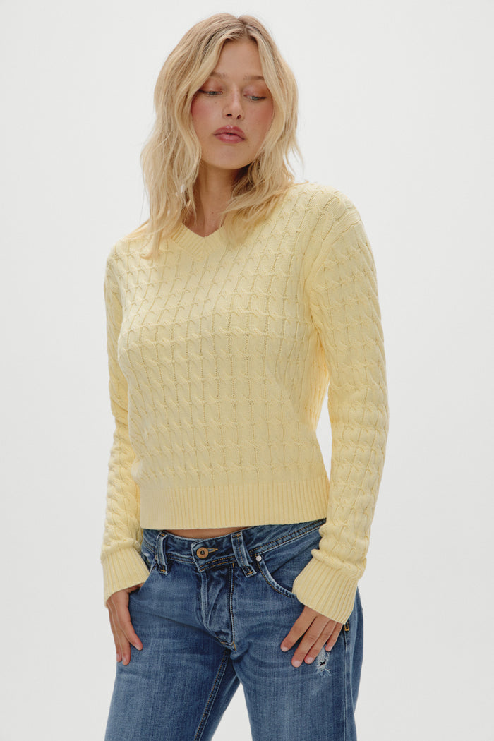 Prince Cable Knit Sweater - Vanilla Sugar