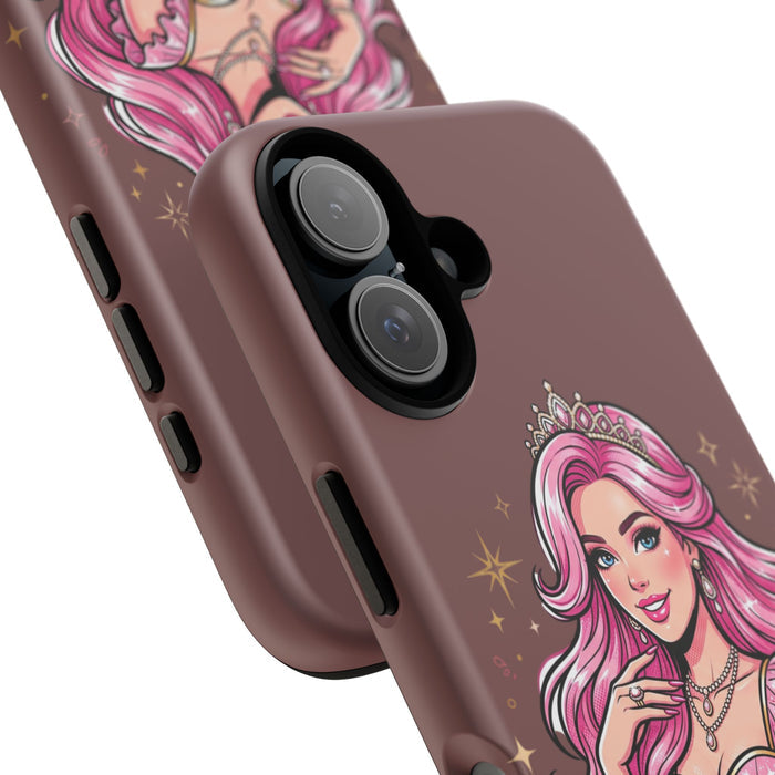 Princess Pink Girl Phone Case — Cute Pink-Haired Royalty Phone Cover