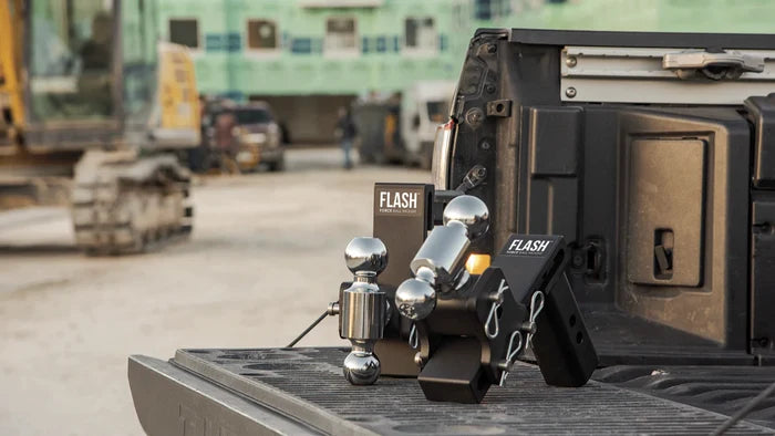 Progress MFG Flash Force Ball Mount Hitch Units on Truck Bed - Lifestyle Scene | United RV Parts