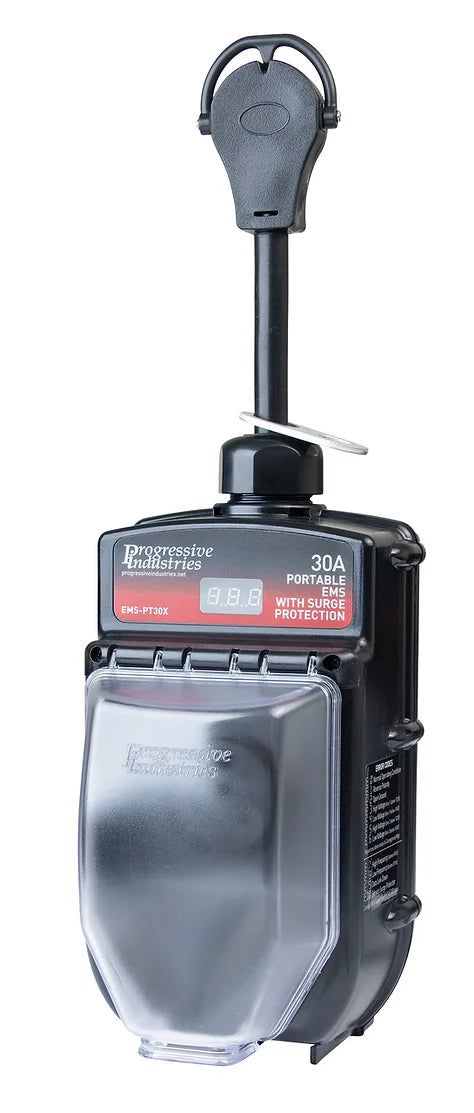 Black Progressive Industries EMS-PT30X 30 Amp RV Surge Protector - Front View | United RV Parts