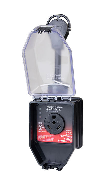Progressive Industries SSP-30XL 30A Portable RV Surge Protector - Side Angle | United RV Parts