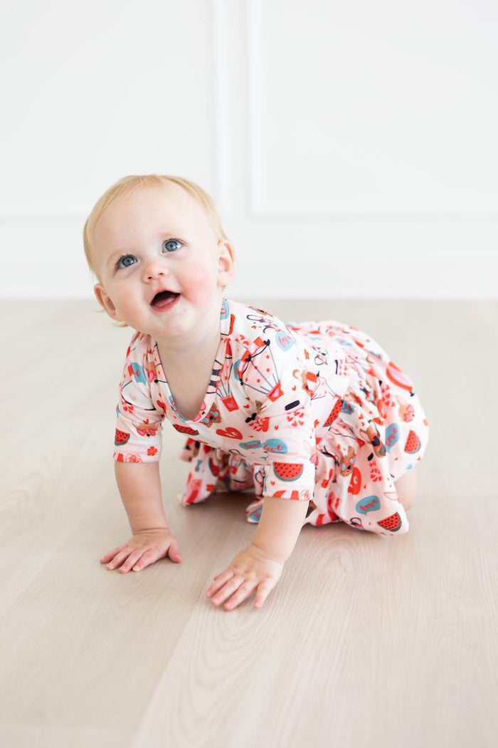 Puppy Love 3/4 Sleeve Twirl Bodysuit-Mila & Rose ®