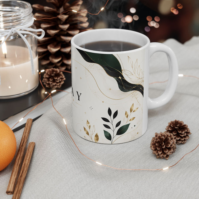 Rafay Inkora Logo Ceramic Mug — Elegant Gold Marble 11oz/15oz