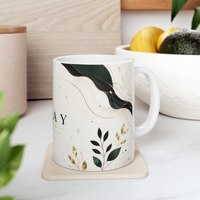 Rafay Inkora Logo Ceramic Mug — Elegant Gold Marble 11oz/15oz