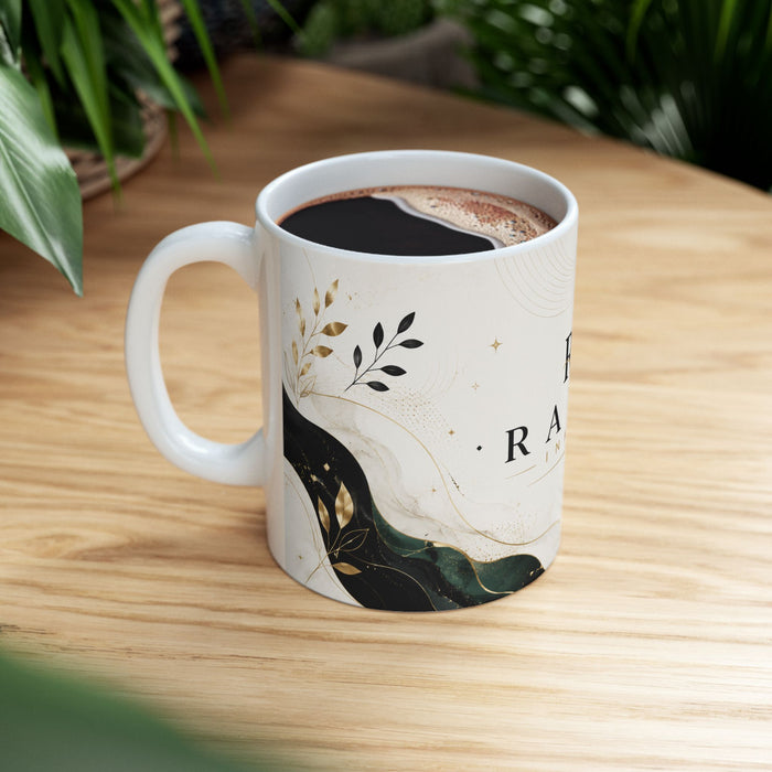 Rafay Inkora Logo Ceramic Mug — Elegant Gold Marble 11oz/15oz