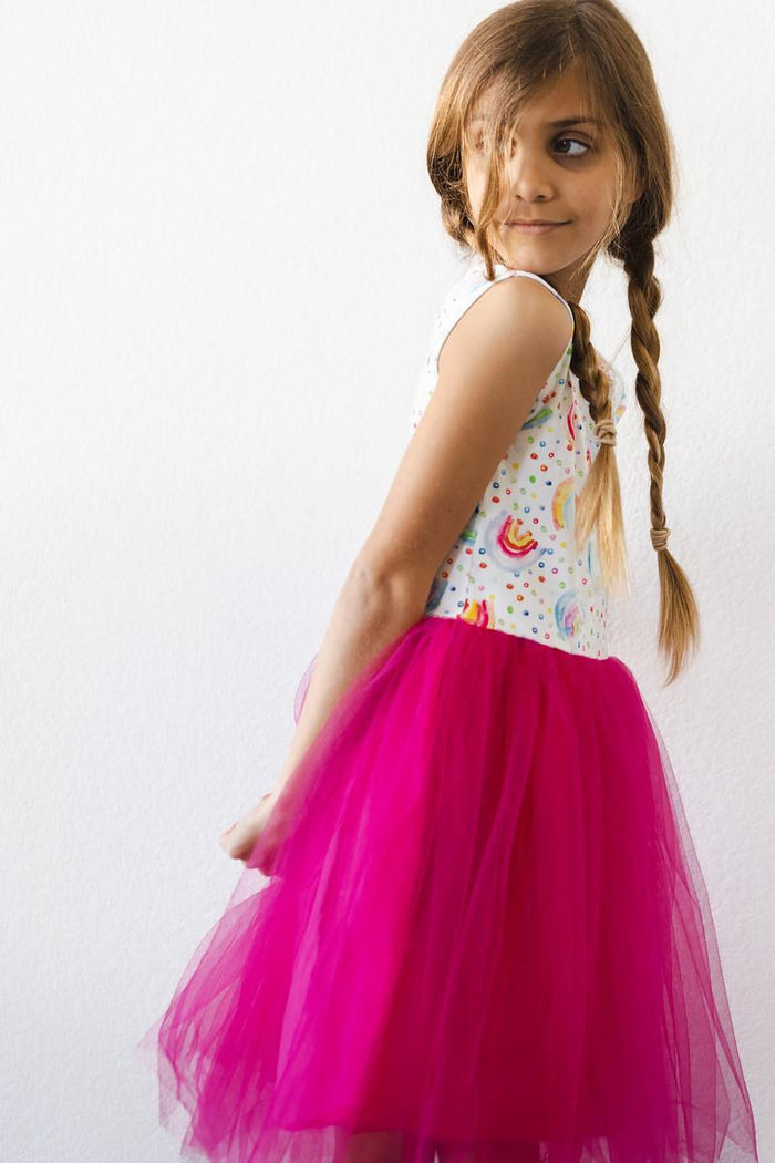 (V) Rainbow Dot Tank Tutu Dress-Mila & Rose ®