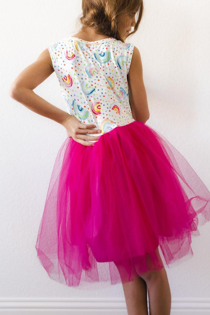 (V) Rainbow Dot Tank Tutu Dress-Mila & Rose ®