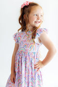 Rainbow Dreams Flutter Sleeve Twirl Dress-Mila & Rose ®