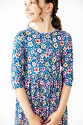 Rainforest Blooms 3/4 Sleeve Pocket Twirl Dress-Mila & Rose ®