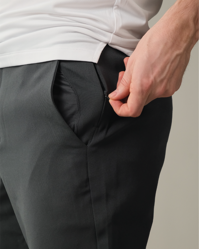 Stone grey pants with hidden zipper